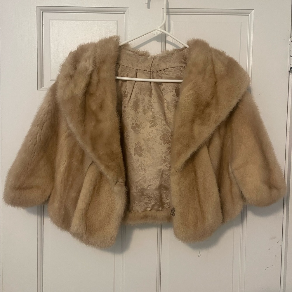Vintage Tan REAL Fur Jacket